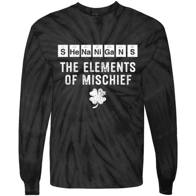 Funny Chemistry Shenanigans Periodic Table Elements Tie-Dye Long Sleeve Shirt