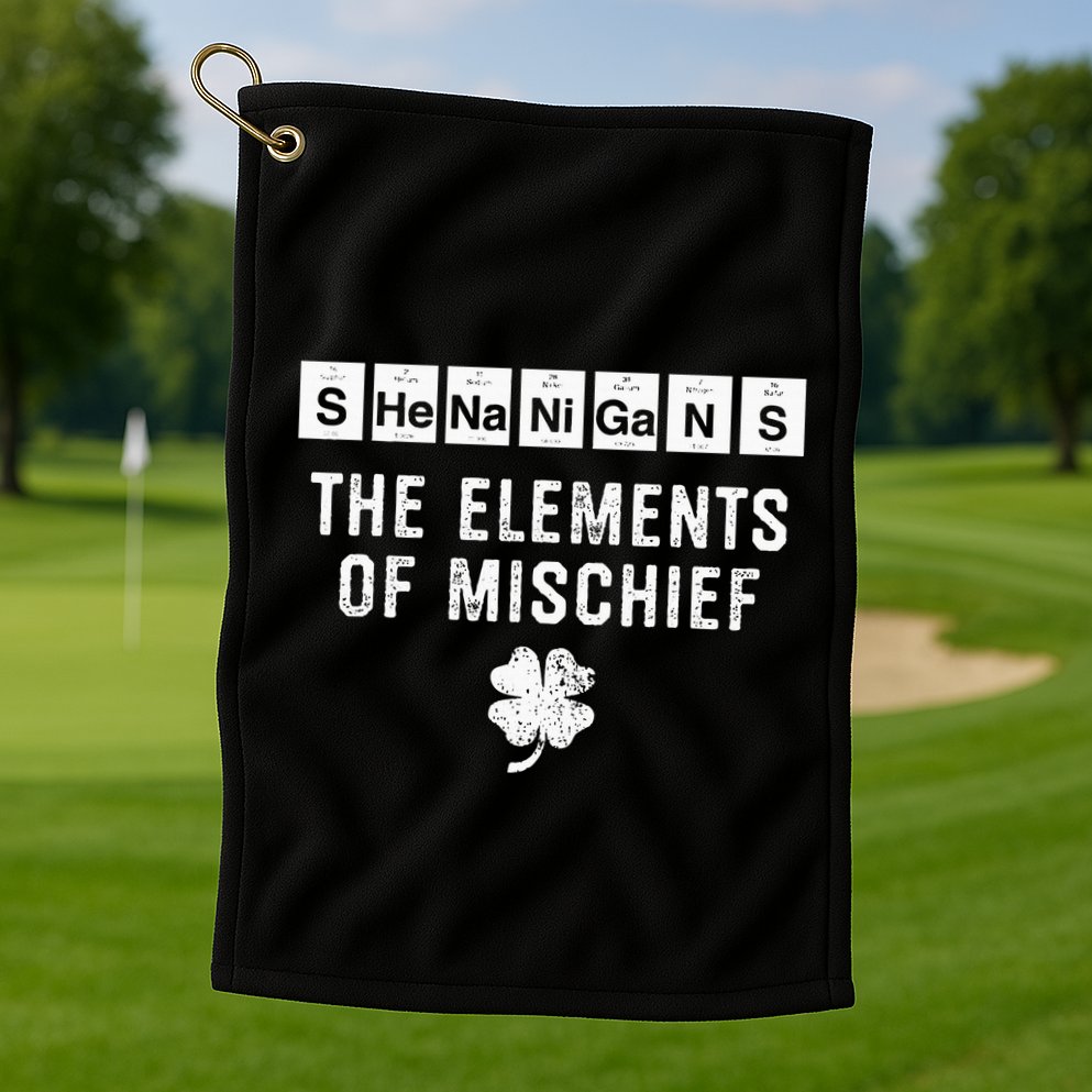 Funny Chemistry Shenanigans Periodic Table Elements Golf Towel