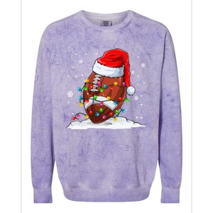 Football Christmas Santa Hat Xmas Football Lover Great Gift Colorblast Crewneck Sweatshirt