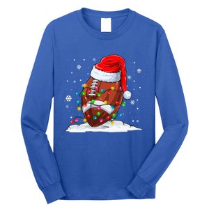 Football Christmas Santa Hat Xmas Football Lover Great Gift Long Sleeve Shirt