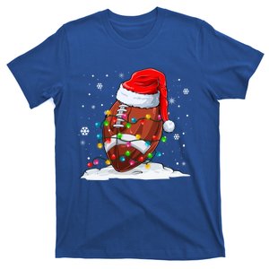 Football Christmas Santa Hat Xmas Football Lover Great Gift T-Shirt