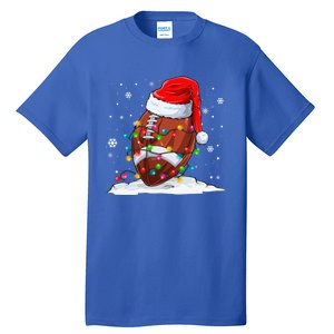 Football Christmas Santa Hat Xmas Football Lover Great Gift Tall T-Shirt