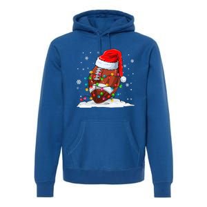 Football Christmas Santa Hat Xmas Football Lover Great Gift Premium Hoodie