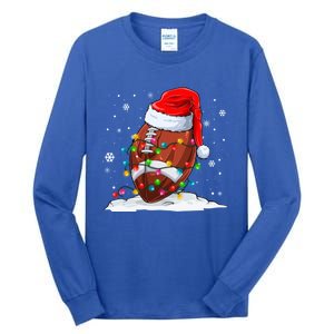 Football Christmas Santa Hat Xmas Football Lover Great Gift Tall Long Sleeve T-Shirt