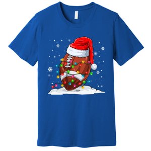 Football Christmas Santa Hat Xmas Football Lover Great Gift Premium T-Shirt