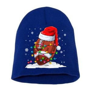 Football Christmas Santa Hat Xmas Football Lover Great Gift Short Acrylic Beanie