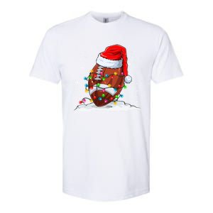 Football Christmas Santa Hat Xmas Football Lover Great Gift Softstyle CVC T-Shirt