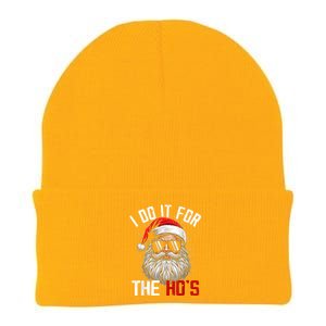 Funny Christmas Santa Claus I Do It For The Hos Cute Xmas Knit Cap Winter Beanie