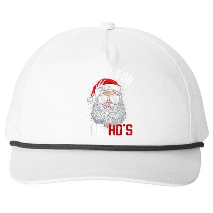 Funny Christmas Santa Claus I Do It For The Hos Cute Xmas Snapback Five-Panel Rope Hat