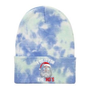 Funny Christmas Santa Claus I Do It For The Hos Cute Xmas Tie Dye 12in Knit Beanie