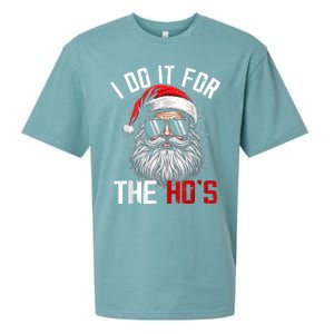 Funny Christmas Santa Claus I Do It For The Hos Cute Xmas Sueded Cloud Jersey T-Shirt