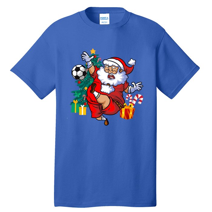 Football Christmas Santa Idea And Xmas Football Gift Tall T-Shirt