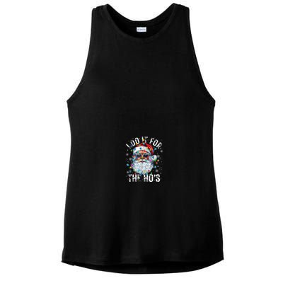 Funny Christmas Santa Claus I Do It For The Hos Cute Xmas Ladies PosiCharge Tri-Blend Wicking Tank