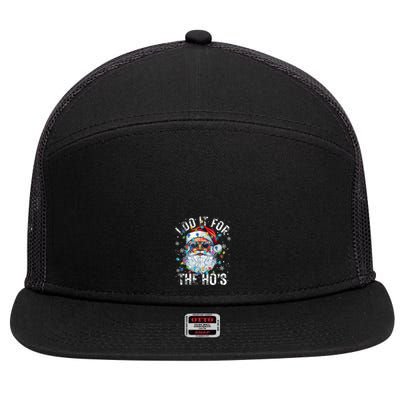 Funny Christmas Santa Claus I Do It For The Hos Cute Xmas 7 Panel Mesh Trucker Snapback Hat