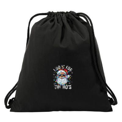 Funny Christmas Santa Claus I Do It For The Hos Cute Xmas Drawstring Bag