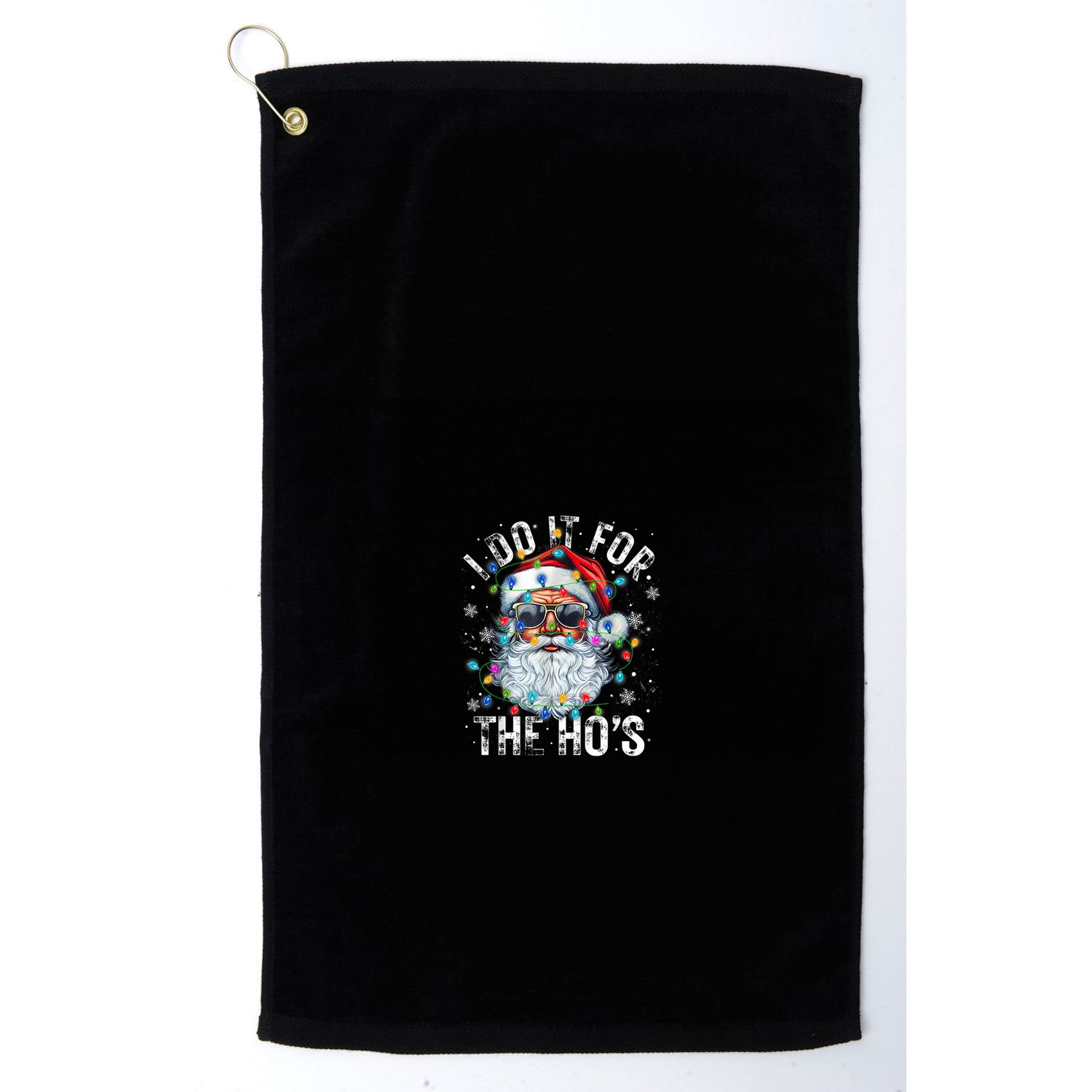 Funny Christmas Santa Claus I Do It For The Hos Cute Xmas Golf Towel