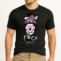 FCK Cancer Skeleton Skull Pink Cooling Performance Crew T-Shirt