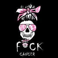 FCK Cancer Skeleton Skull Pink Cooling Performance Crew T-Shirt