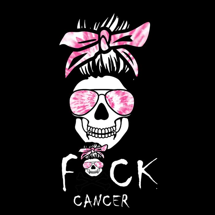 FCK Cancer Skeleton Skull Pink Cooling Performance Crew T-Shirt