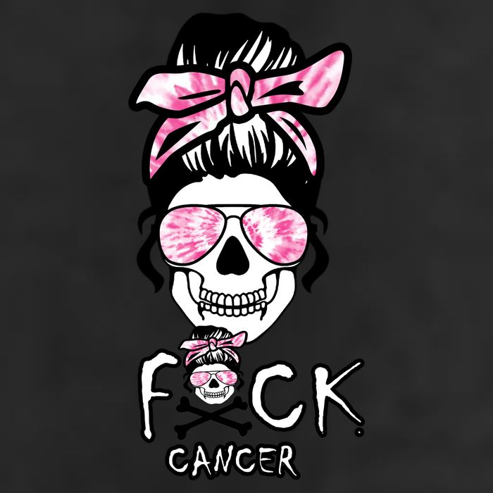 FCK Cancer Skeleton Skull Pink 11oz C Handle Ceramic Mug