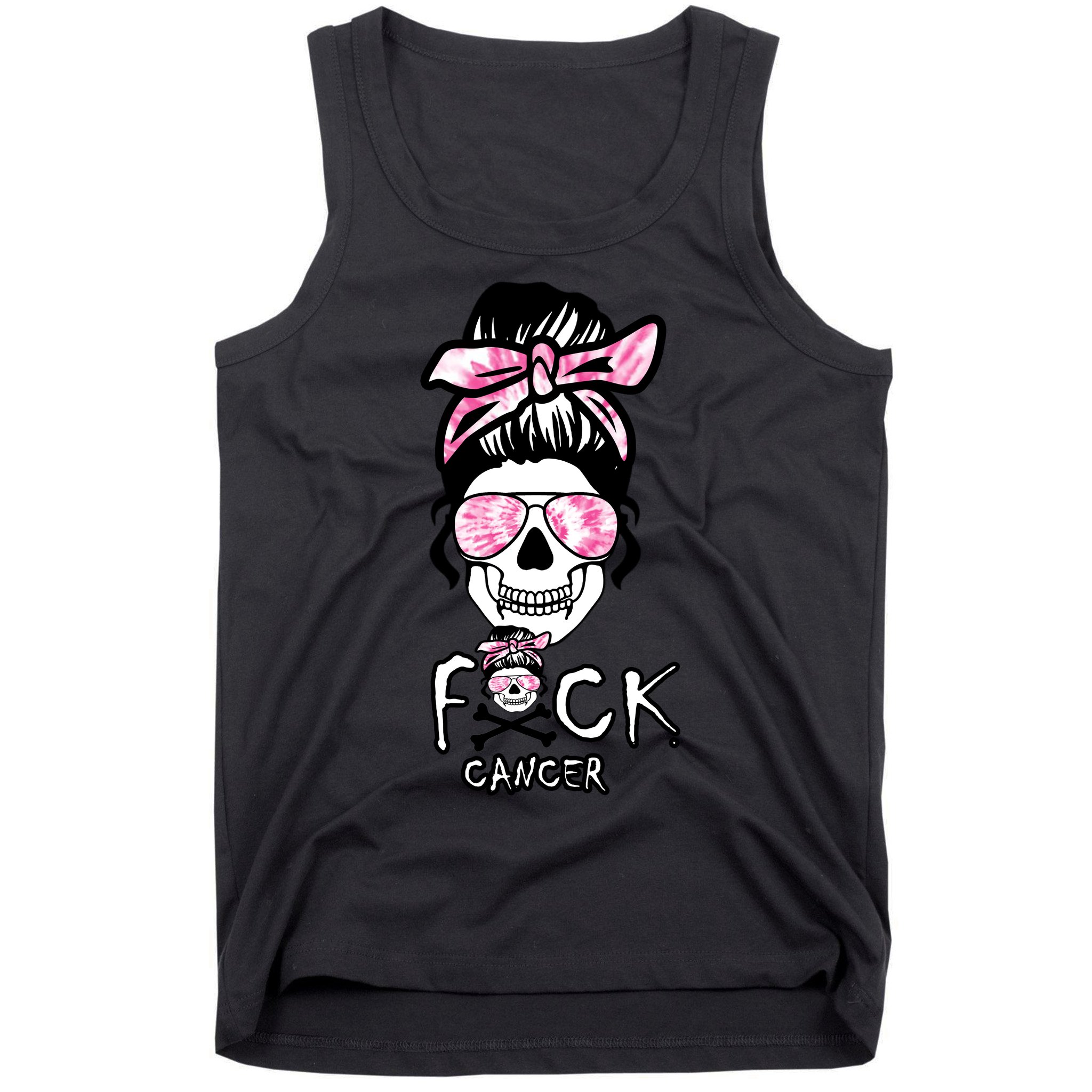 FCK Cancer Skeleton Skull Pink Tank Top