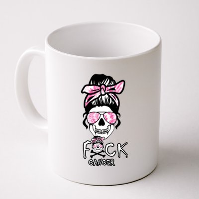 FCK Cancer Skeleton Skull Pink Coffee Mug