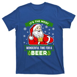 Funny Christmas Santa Claus Most Wonderful Time For A Beer Funny Gift T-Shirt