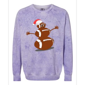 Football Christmas Sports Snowman Holiday Colorblast Crewneck Sweatshirt