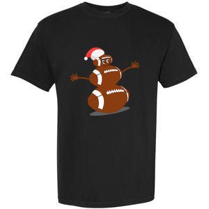 Football Christmas Sports Snowman Holiday Garment-Dyed Heavyweight T-Shirt