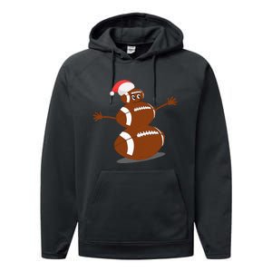 Football Christmas Sports Snowman Holiday Performance Fleece Hoodie