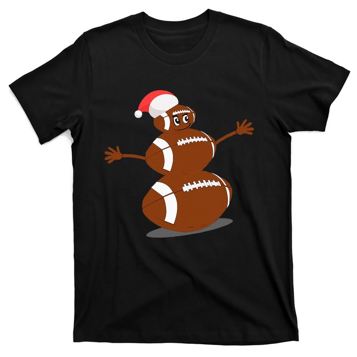 Football Christmas Sports Snowman Holiday T-Shirt