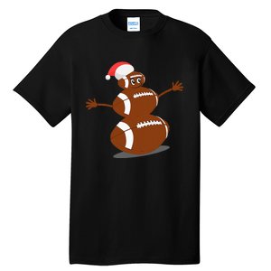 Football Christmas Sports Snowman Holiday Tall T-Shirt