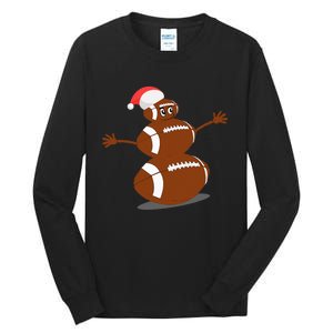 Football Christmas Sports Snowman Holiday Tall Long Sleeve T-Shirt