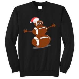 Football Christmas Sports Snowman Holiday Tall Sweatshirt