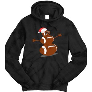 Football Christmas Sports Snowman Holiday Tie Dye Hoodie