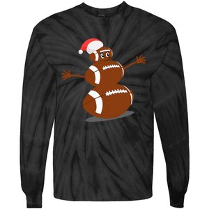 Football Christmas Sports Snowman Holiday Tie-Dye Long Sleeve Shirt