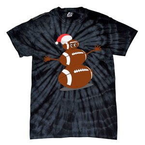 Football Christmas Sports Snowman Holiday Tie-Dye T-Shirt