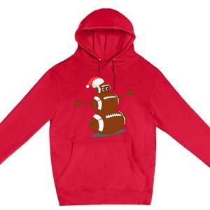 Football Christmas Sports Snowman Holiday Premium Pullover Hoodie