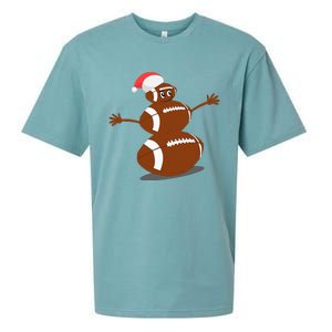 Football Christmas Sports Snowman Holiday Sueded Cloud Jersey T-Shirt