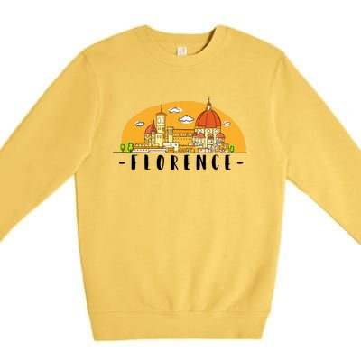 Florence Cartoon Style Illustration Premium Crewneck Sweatshirt