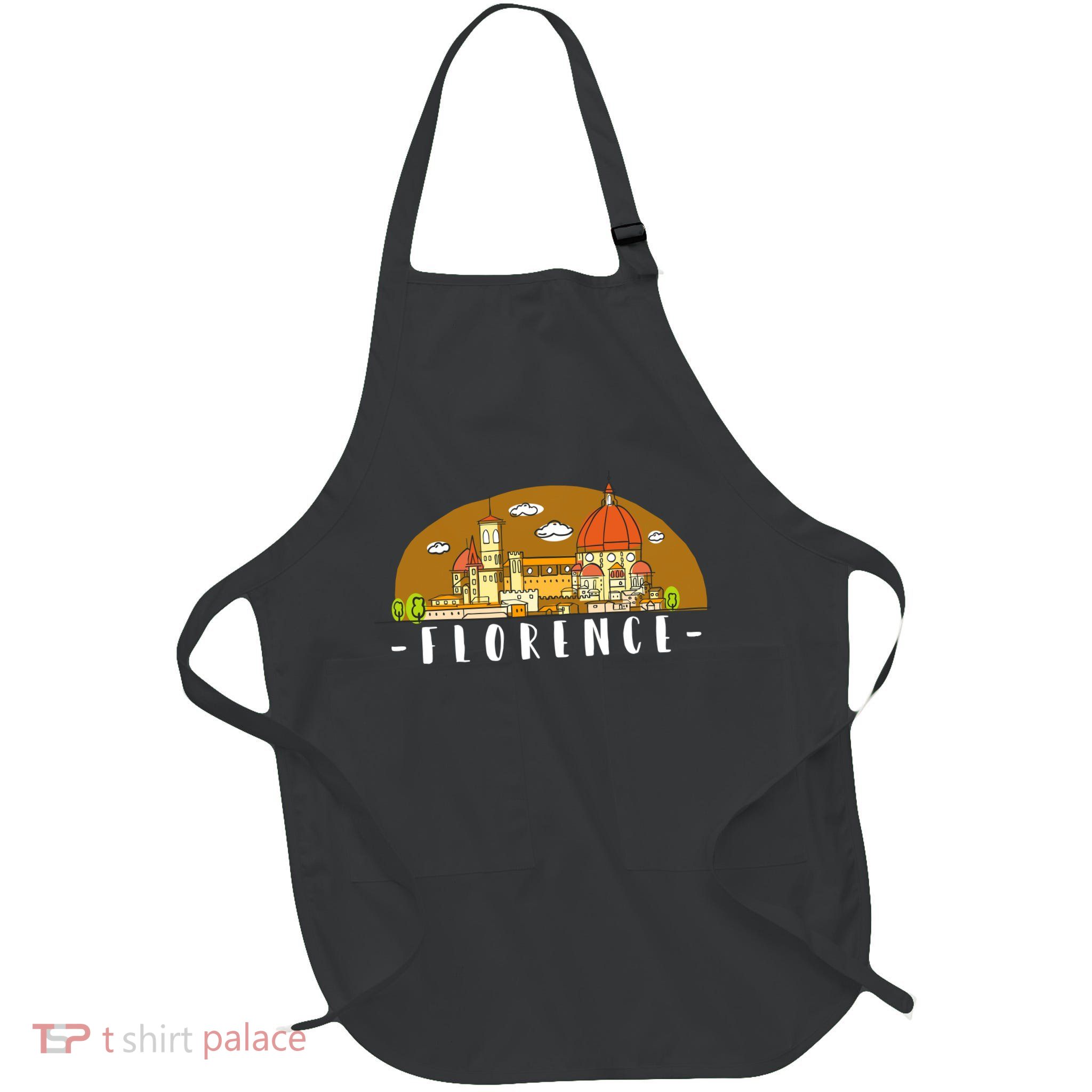 Florence Cartoon Style Illustration Full-Length Apron With Pockets