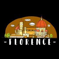 Florence Cartoon Style Illustration City Backpack