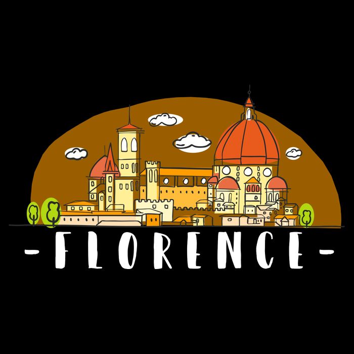 Florence Cartoon Style Illustration City Backpack