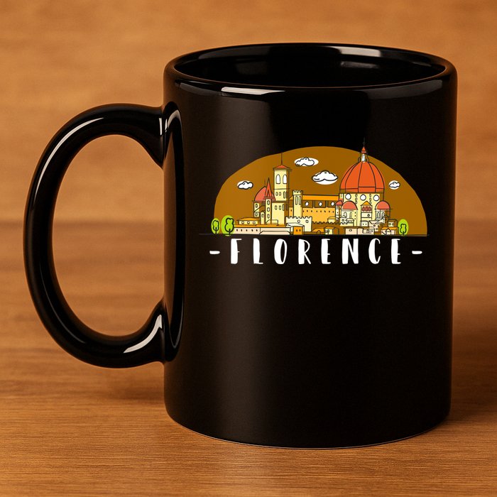 Florence Cartoon Style Illustration 11oz C Handle Ceramic Mug