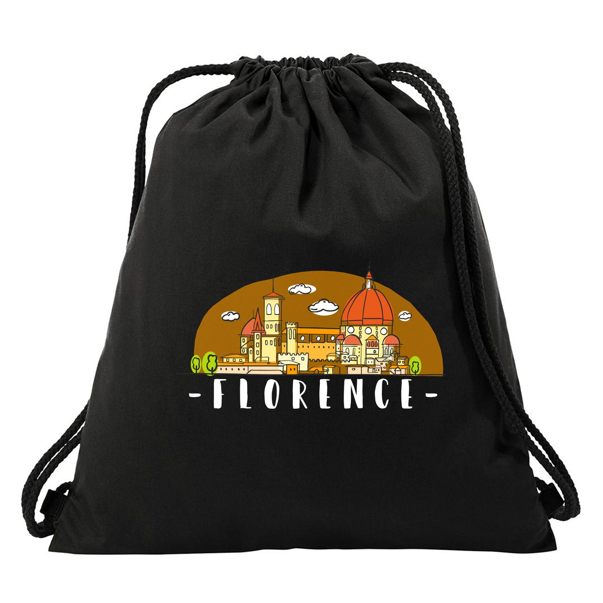 Florence Cartoon Style Illustration Drawstring Bag