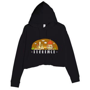 Florence Cartoon Style Illustration Crop Fleece Hoodie