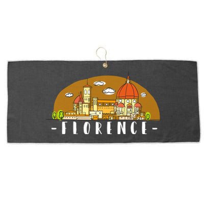 Florence Cartoon Style Illustration Large Microfiber Waffle Golf Towel