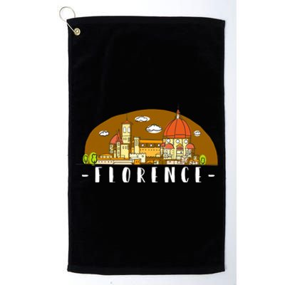 Florence Cartoon Style Illustration Platinum Collection Golf Towel