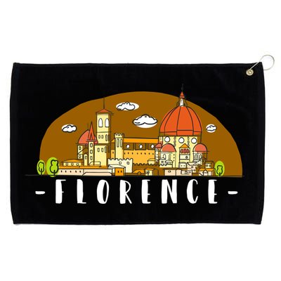 Florence Cartoon Style Illustration Grommeted Golf Towel