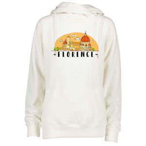 Florence Cartoon Style Illustration Womens Funnel Neck Pullover Hood